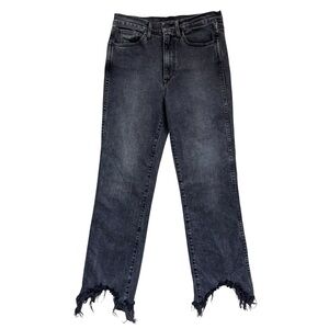 3x1 Austin Crop Frayed Jeans Vintage Black Wash Size 27